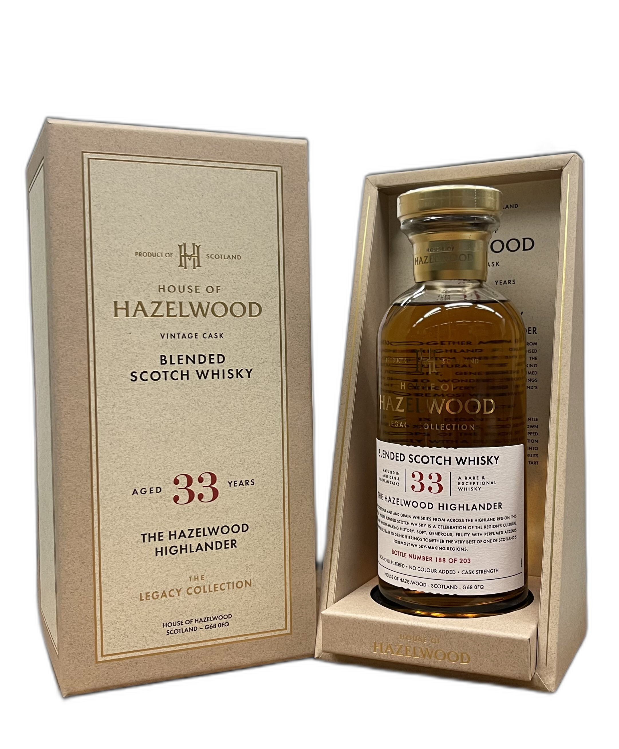 House of Hazelwood 'The Hazelwood Highlander' 33 Years Old Blended Scotch Whisky