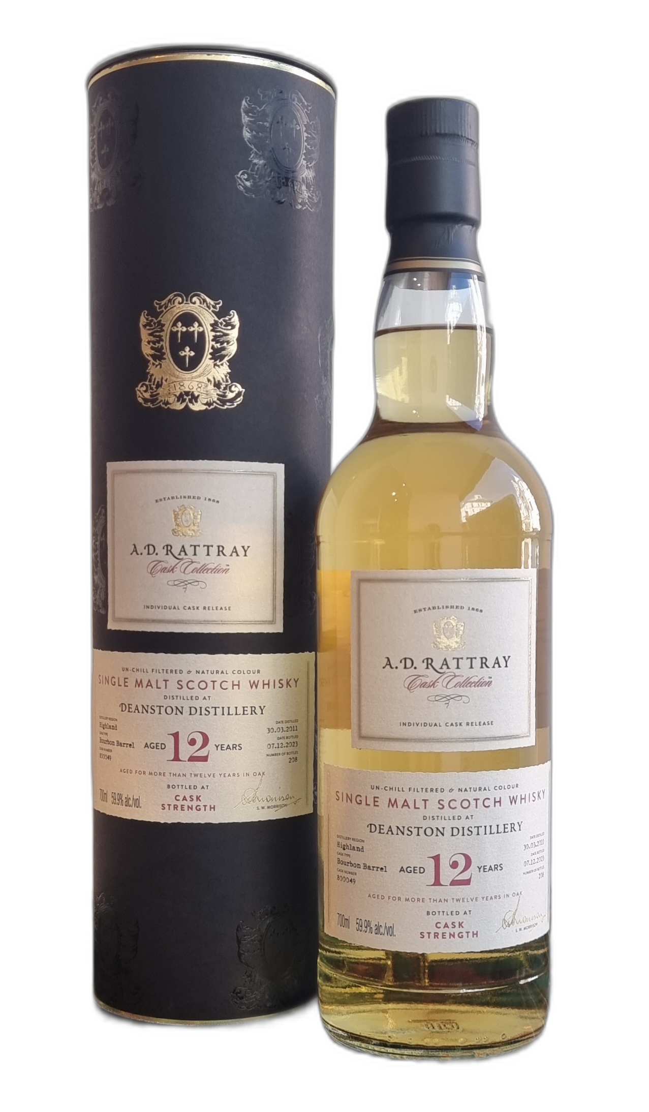 A.D. Rattray 'Cask Collection' Deanston 2011 12 Years Old